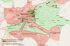 Carte de l'offensive sur la Ghouta orientale